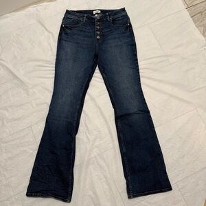 Shyanne Women’s Celeste Dark Wash High Rise Seamed Back Stretch Bootcut Jeans